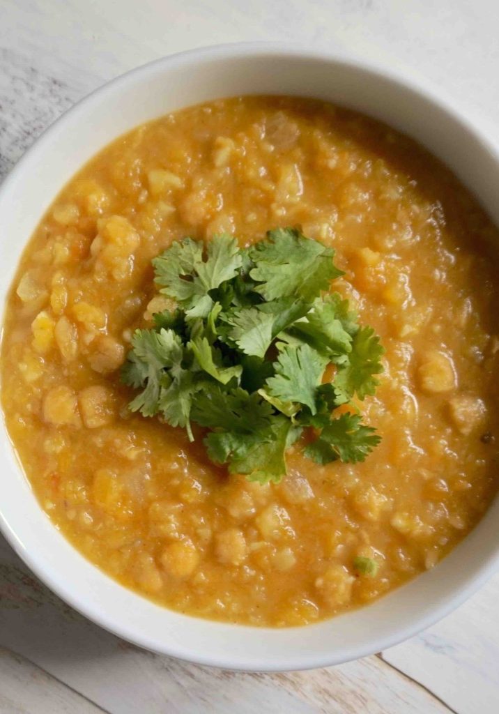 Spicy Vegan Butternut and Chickpea Soup